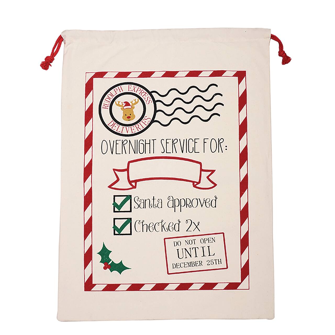 Personality Case™ 19" x 26" Rudolph Express Cotton Christmas Drawstring Bag